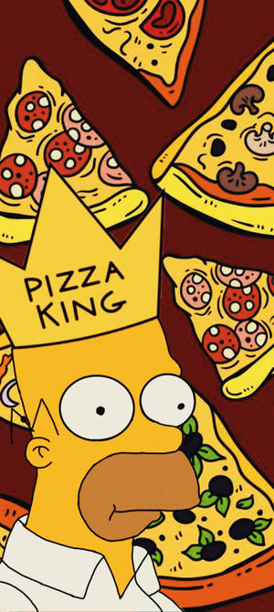Homer Simpson Pizza King wallpaper. — 20:9 Picha ya Ukuta