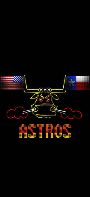 Houston Astros Bull ya Texas yenye Staili — iPhone 14 Pro Max Picha ya Ukuta