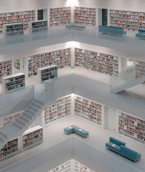 Huge White Library In Germany wallpaper — Galaxy Z Fold Picha ya Ukuta