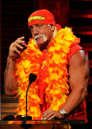 Hulk Hogan with feather boa wallpaper — Oppo Pad 4 Pro Picha ya Ukuta