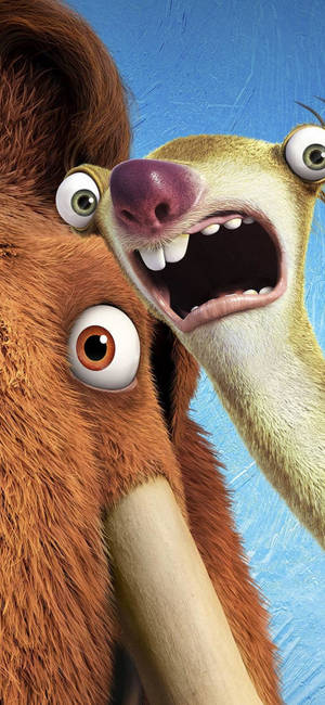Ice Age Collision Course Manny Na Sid — Galaxy A08 Picha ya Ukuta