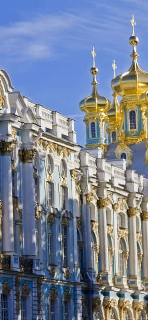 Impeccable Architectural Details of Catherine Palace — iPhone 14 Picha ya Ukuta