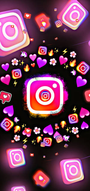Picha ya Instagram icon na emojis — iPhone 14 Picha ya Ukuta