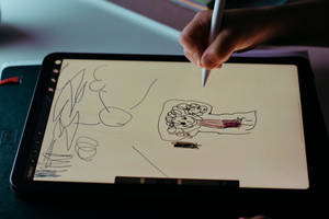 iPad Pro Doodles On A Tablet — iPad Mini Picha ya Ukuta