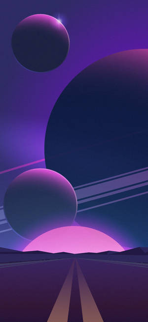IPhone 7 Plus Space Planet Illustrations — iPhone 16 Picha ya Ukuta