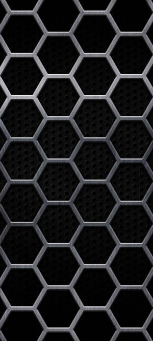 Black IPhone hexagon mesh wallpaper — 1440x3200 Picha ya Ukuta