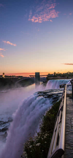 Iphone X Niagara Falls Background — Realme C100x Picha ya Ukuta
