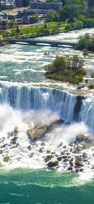 Iphone X Niagara Falls Background — Galaxy A08 Picha ya Ukuta