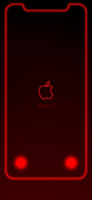 Alama ya Apple yenye mwendo mwenyewe katika rangi nyekundu ya neon tapeta la iPhone XR — iPhone Xr Picha ya Ukuta