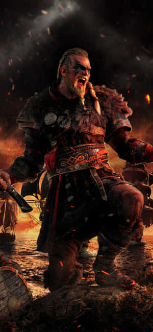 Iphone Xs Assassin's Creed Valhalla Background — Redmi Turbo 5 Max Picha ya Ukuta