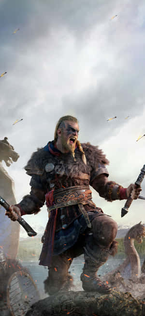 Iphone Xs Assassin's Creed Valhalla Background — Redmi Turbo 5 Max Picha ya Ukuta