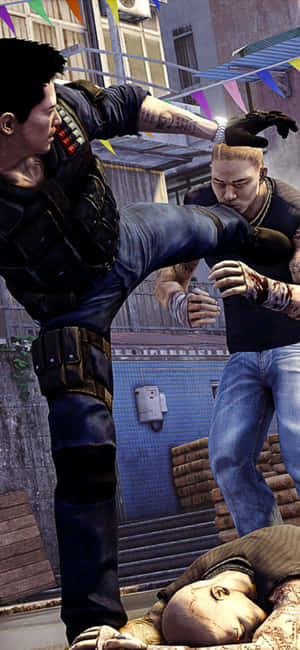 Iphone Xs Sleeping Dogs Mandhari — Kucheza kwa ajili ya kuwa na dogo Picha ya Ukuta