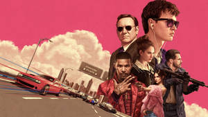 Jamie Foxx Baby Driver Collage wallpaper. — Studio Display Picha ya Ukuta