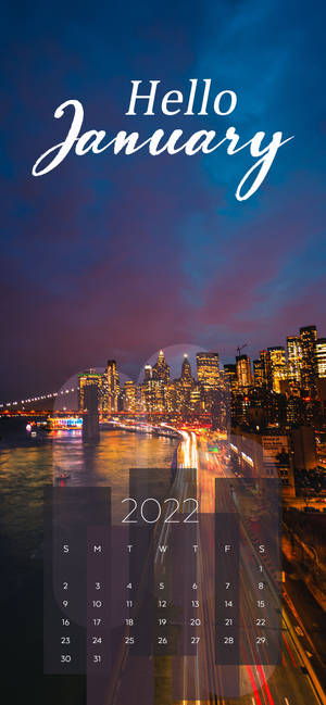 January 2022 city lights wallpaper — iPhone 15 Pro Picha ya Ukuta