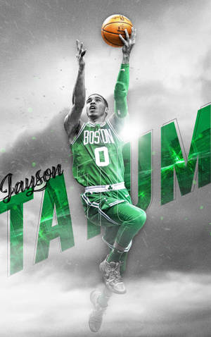 Jayson Tatum stylistic Boston jersey wallpaper — Lenovo ThinkTab X11 Gen 1 Picha ya Ukuta