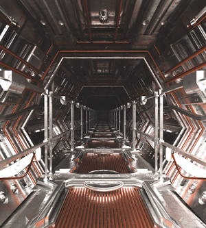 Preview wallpaper tunnel, corridor, perspective, art, sci-fi — Vivo X Fold Picha ya Ukuta