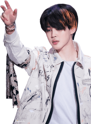 Jimin Akiwa na Ishara ya Amani