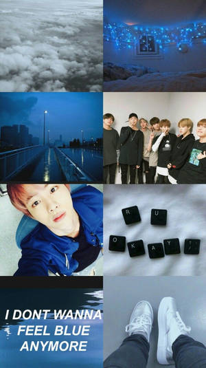 Jin Aesthetic ya BTS Bluu — Bts aesthetic Picha ya Ukuta