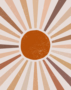 Jua la Boho Aesthetic Lililochorwa lenye Rangi za Neutral