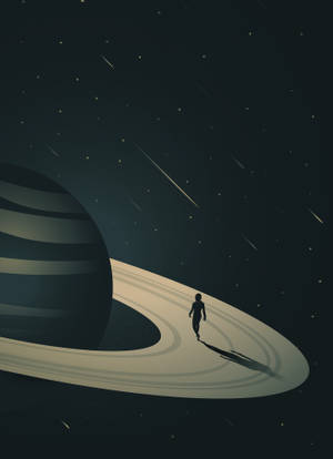 Minimalist Jupiter Cartoon  Wallpaper — Oppo Pad 5 Picha ya Ukuta