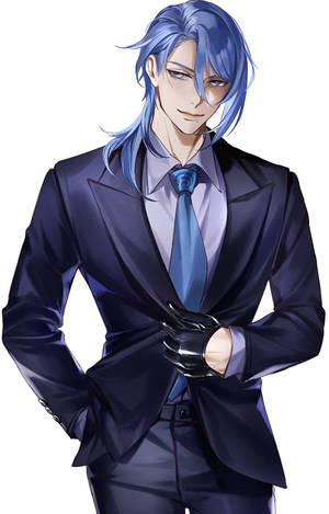 Kamisato Ayato Katika Suti wallpaper — Galaxy Tab S10 Lite Picha ya Ukuta