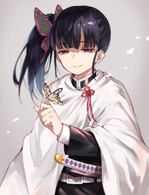 Kanao Tsuyuri Tabasamu Laini — Demon slayer phone Picha ya Ukuta