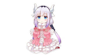 Kanna Kobayashi Kutwa Chini — Kawaii Anime Picha ya Ukuta