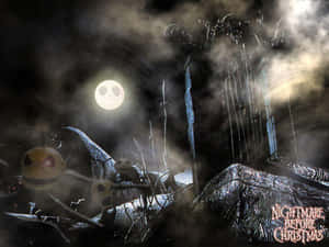 Jack Skellington Mfalme wa Maboga lango la Mji wa Halloween — Usiku wa kutisha kabla ya krismasi Picha ya Ukuta