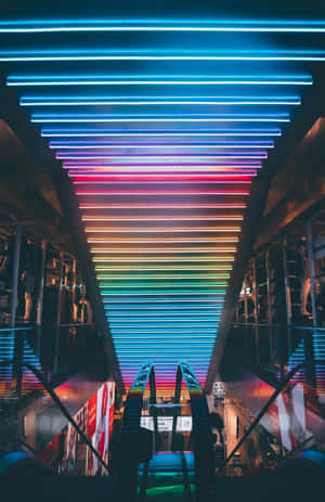 Picha ya mandhari ya Neon City — Mji wa neon Picha ya Ukuta
