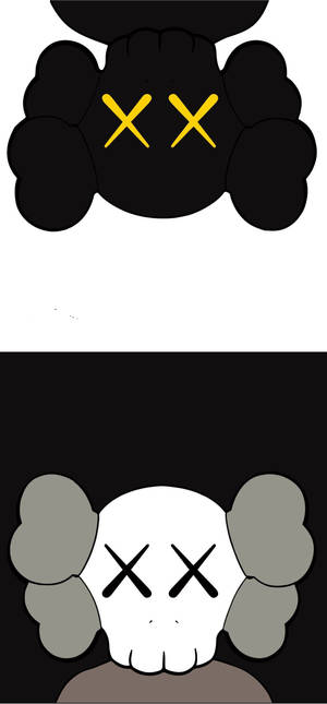 KAWS Companions Weusi na Kijivu wallpaper — iPhone 17 Pro Max Picha ya Ukuta