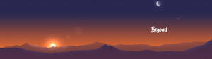 Mwanga wa jua juu ya milima ya minimalist wallpaper ya viongozi viwili