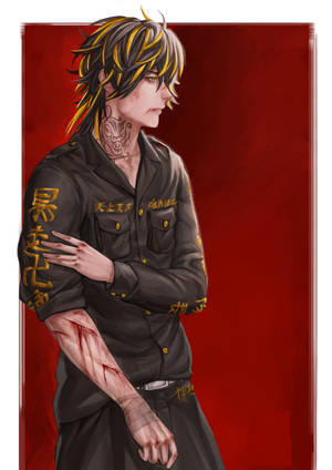 Kazutora Hanemiya Red Poster wallpaper — IQOO Pad5c Picha ya Ukuta