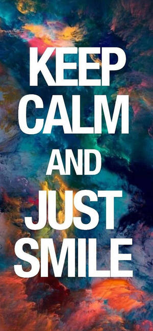 Keep Calm Just Smile Motivational Iphone — iPhone 16 Pro Picha ya Ukuta