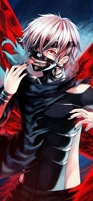 Ken Tongue Out Tokyo Ghoul iPhone — iPhone 18 Pro Picha ya Ukuta