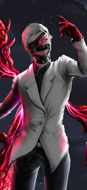 Ken White Tux Tokyo Ghoul Iphone — iPhone 17e Picha ya Ukuta