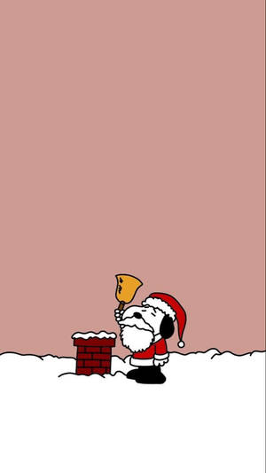 Picha ya Mandhari ya Kengele ya Bomba la Moshi la Krismasi ya Snoopy