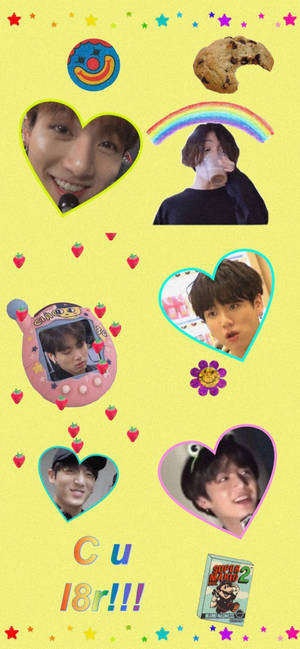Kidcore Korean Scrapbook wallpaper. — iPhone 13 Mini Picha ya Ukuta
