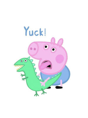 Kifaru Mwanao Mzuri Peppa Pig George — Dinosauro Mzuri Picha ya Ukuta