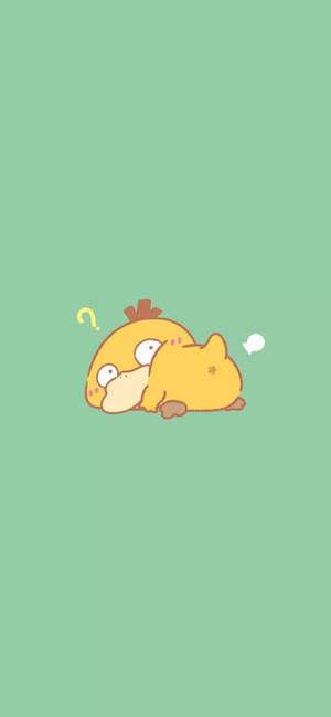 Kijani Pastel Psyduck Telefonu wallpaper. — iPhone 12 Pro Max Picha ya Ukuta