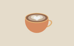 Kikombe Cha Cappuccino Cha Urembo Rahisi — Ustadi wa minimalist Picha ya Ukuta