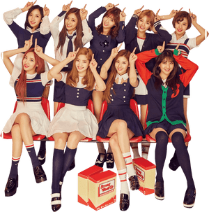 Kikundi cha Kpop Twice Mavazi ya Sare ya Shule