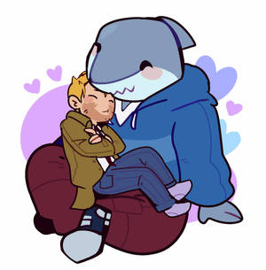 King Shark na John Constantine wallpaper — Galaxy Z Flip7 FE Picha ya Ukuta