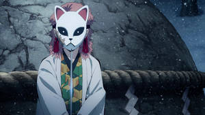 Picha ya ukuta ya kinyago cha Sabito cha Mwuaji wa Mashetani — Rui Demon Slayer Picha ya Ukuta