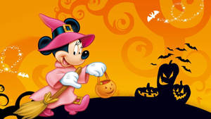 Picha ya mandhari ya katuni ya Minnie Mouse ya Halloween