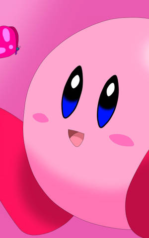 Wallpaper ya ajabu ya Kirby mwenye pinki mwenye mwanga — Galaxy Tab S9 Picha ya Ukuta