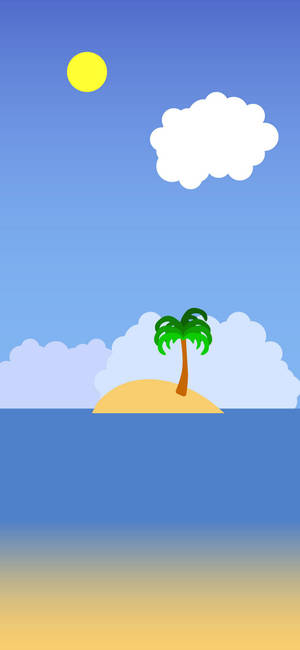 Tapeta ya Minimalist Island — iPhone 16 Pro Max Picha ya Ukuta