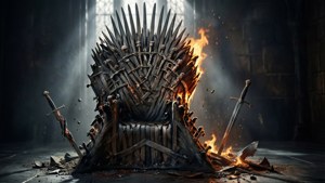 Kiti cha Enzi cha Chuma kilichoharibiwa na moto wa Drogon