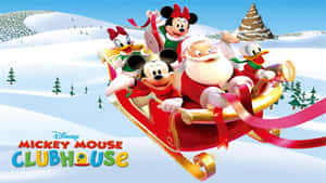 klabu ya mickey mouse 2 - santa claus — Krismasi ya disney Picha ya Ukuta