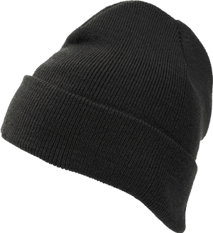 Kofia nyeusi ya knitted
