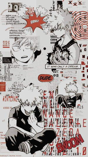 Kola ya Bakugo Mzuri Mweupe — Panel ya manga Picha ya Ukuta